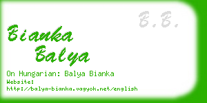 bianka balya business card